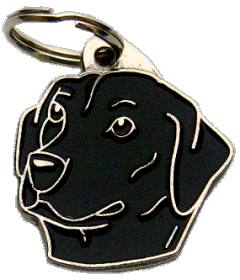 Labrador retriever preto <br> (placa de identificação para cães, Gravado incluído)